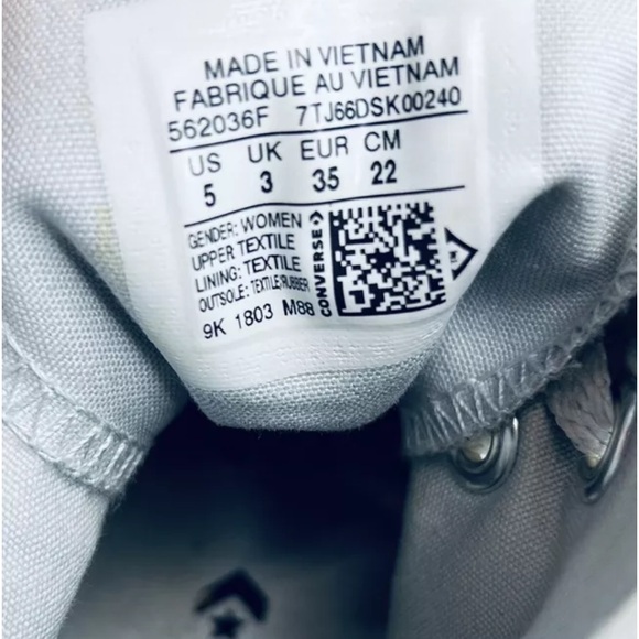 Converse 562036F Womens CTAS High Top Sneakers Polka Dot Pure Platinum Sz 5M EXC - Picture 15 of 15